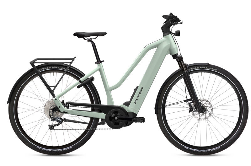Flyer Upstreet 5.10 Frosty Sage Gloss 2023 28" 630 Wh Trapez
