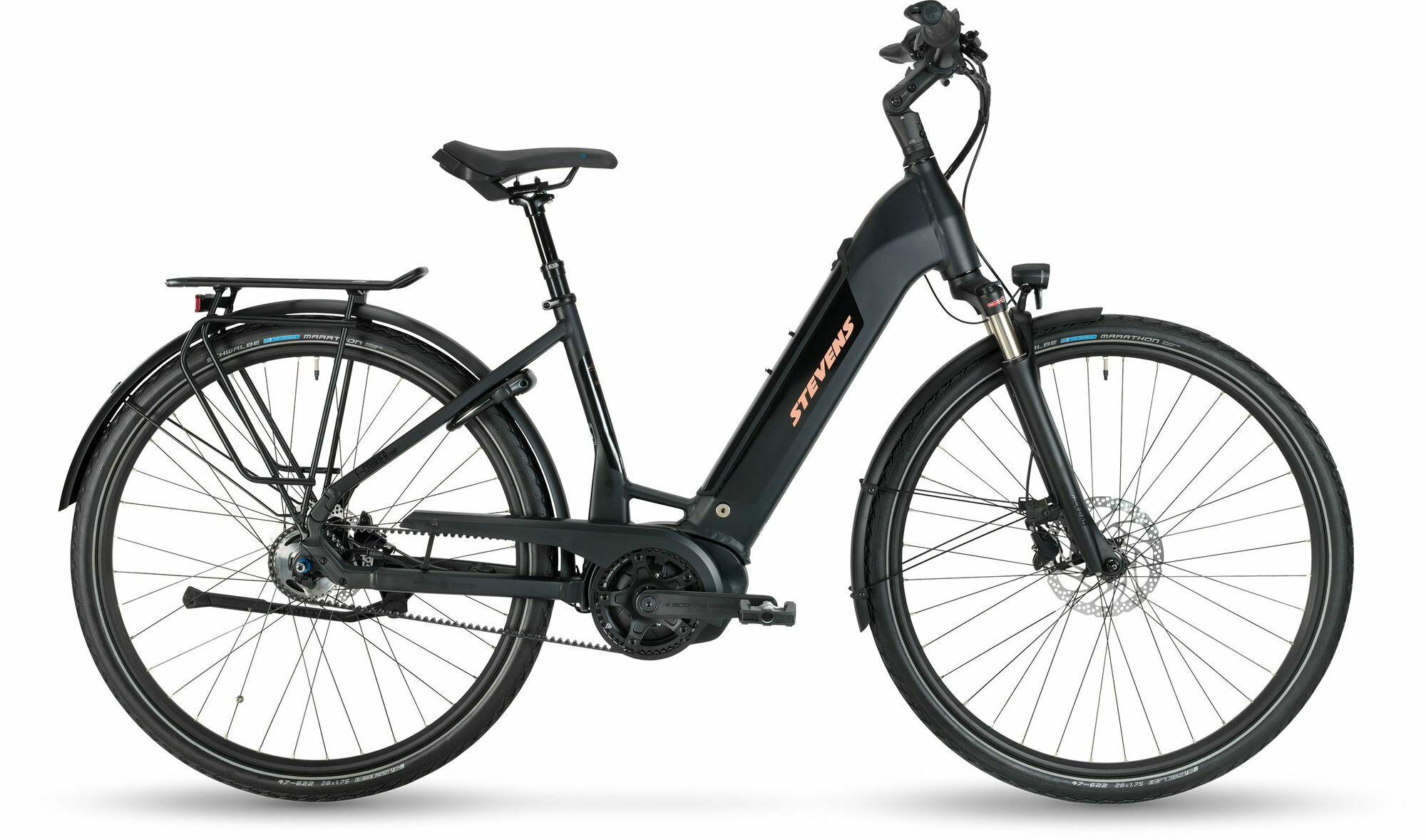 Stevens E-Courier Luxe Forma Stealth Black 28" 500 Wh Wave