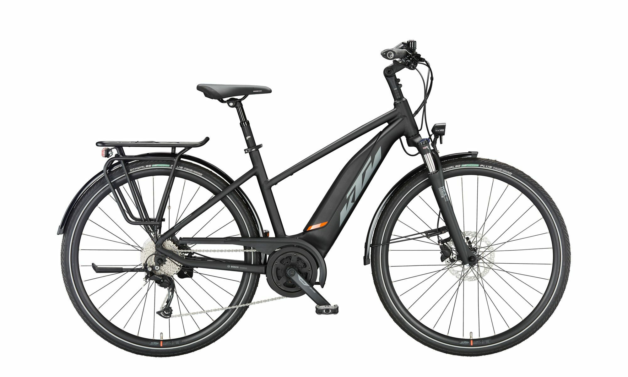 KTM MACINA FUN A510 black matt (grey+orange) 2023 28" 500 Wh Trapez
