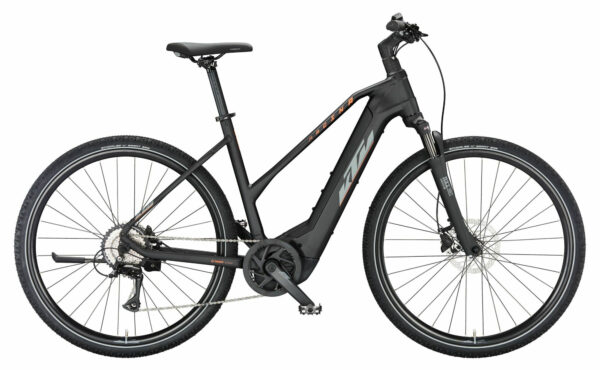 KTM Macina Cross 510 black matt (grey+orange) 2024 28" 500 Wh Trapez