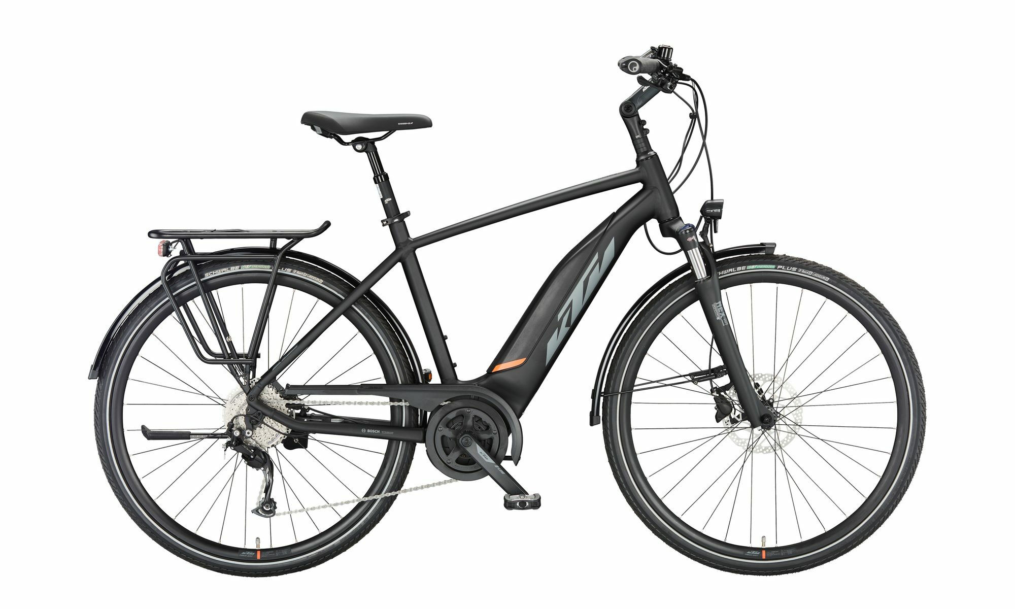 KTM MACINA FUN A510 black matt (grey+orange) 2023 28" 500 Wh Diamant
