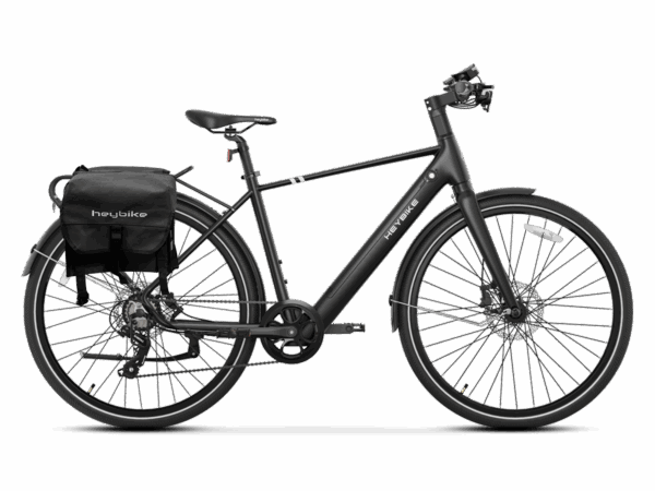 Heybike EC 1 mit schwarzer Gepäckträgertasche
