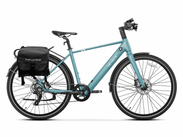Heybike EC 1 mit schwarzer Gepäckträgertasche