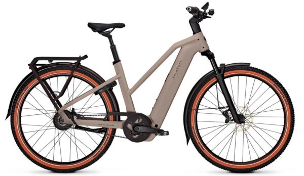 Kalkhoff ENTICE 5+ ADVANCE BELT (600 Wh), stufenlose Nabenschaltung, Damenfahrrad, Trapez, Modell 2025, 29 Zoll 48 cm moonstonegrey matt