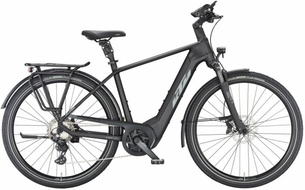 KTM MACINA STYLE 730 (750 Wh), 10 Gang Kettenschaltung, Herrenfahrrad, Diamant, Modell 2024, 28 Zoll 56 cm black matt (grey+orange)