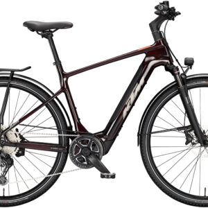 KTM MACINA SPORT SX ELITE (400 Wh), 10 Gang Kettenschaltung, Herrenfahrrad, Diamant, Modell 2024, 28 Zoll 60 cm transparent red (grey+chrome orange)