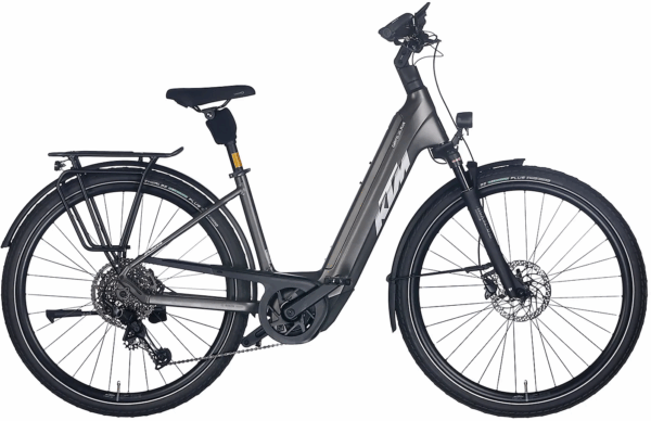 KTM CENTO 10 PLUS (800 Wh), 10 Gang Kettenschaltung, Unisexfahrrad, Deep, Modell 2025, 28 Zoll 51 cm machine grey matt (silver+black)