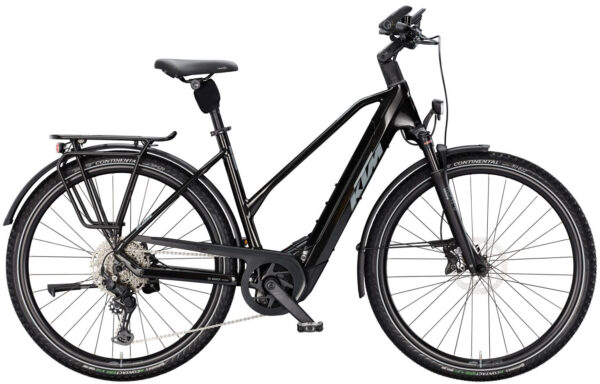KTM MACINA STYLE 830, 10 Gang Kettenschaltung, Damenfahrrad, Trapez, Modell 2025, 28 Zoll 51 cm diamond black (grey+orange)