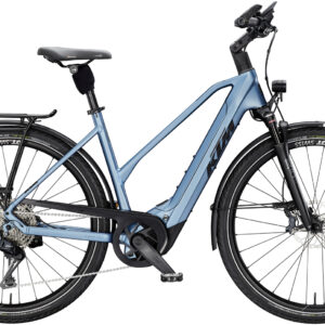 KTM MACINA STYLE 810, 11 Gang Kettenschaltung, Damenfahrrad, Trapez, Modell 2025, 28 Zoll 56 cm steel blue matt (black+light blue)