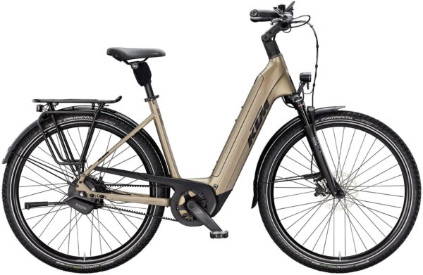KTM MACINA CITY 810 Belt, stufenlose Nabenschaltung, Unisexfahrrad, Deep, Modell 2025, 28 Zoll 56 cm olive pearl matt (black+orange)