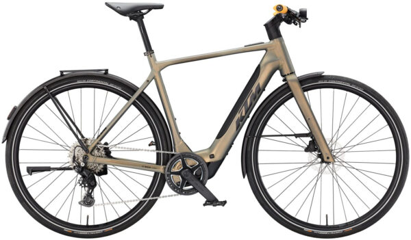 KTM MACINA URBANATOR SX, 9 Gang Kettenschaltung, Herrenfahrrad, Diamant, Modell 2025, 28 Zoll 49 cm olive pearl matt (black+amber)