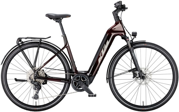 KTM MACINA SPORT SX ELITE, 10 Gang Kettenschaltung, Unisexfahrrad, Deep, Modell 2024, 28 Zoll 56 cm transparent red (grey+chrome orange)