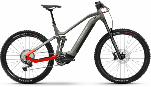 HAIBIKE AllMtn 4 (720 Wh), 12 Gang Kettenschaltung, Herrenfahrrad, Diamant, Modell 2023, 27,5 / 29 Zoll 47 cm gloss khaki/red