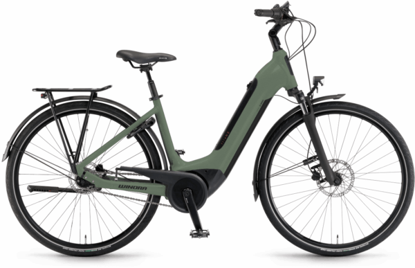 Winora Tria N8 (500 Wh), 8 Gang Nabenschaltung, Damenfahrrad, Wave, Modell 2022, 28 Zoll 61 cm bamboogreen matt