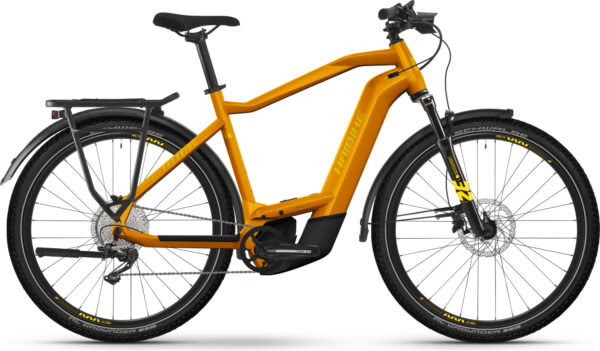 HAIBIKE Trekking 8 (625 Wh), 11 Gang Kettenschaltung, Herrenfahrrad, Diamant, Modell 2024, 27,5 Zoll 50 cm metal lava/yellow