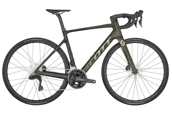 Scott Addict RC eRIDE 20 - 28 Zoll 236Wh 24K Diamant - raw carbon yellow flakes chrome silver