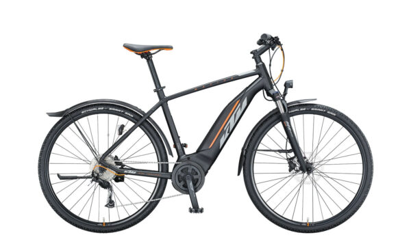 KTM MACINA CROSS P510 Street Black Matt ( Grey Orange ) 28" 500 Wh Diamant