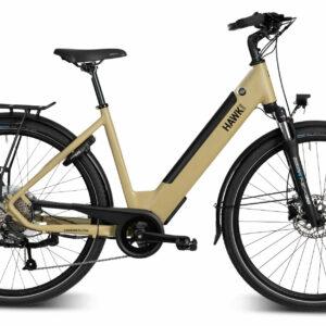 Hawk E-Trekking Integrated Lady Bafang Olivgelb 28" 522 Wh Wave