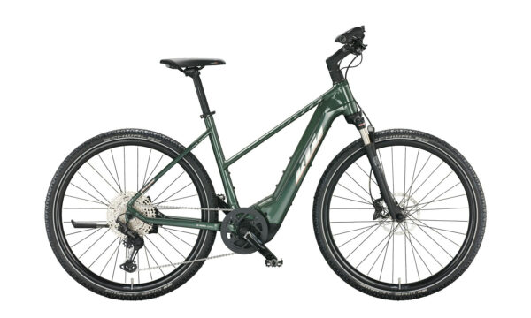 KTM MACINA CROSS 710 moss grey (chrome+orange) 28" 750 Wh Trapez