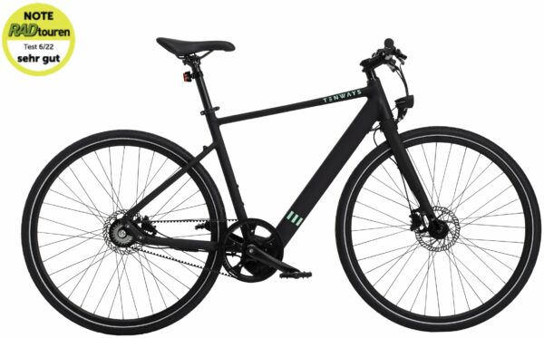 Tenways CGO600 (252 Wh), Singlespeed, Herrenfahrrad, Diamant, Modell 2022/2023, 28 Zoll 50 cm Midnight Black