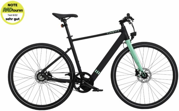 Tenways CGO600 (252 Wh), Singlespeed, Herrenfahrrad, Diamant, Modell 2022/2023, 28 Zoll 54 cm Black Green