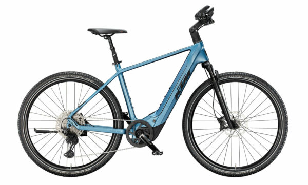 KTM MACINA CROSS CX 810 STEEL BLUE MATT (BLACK+SILVER) 28" 800 Wh Diamant