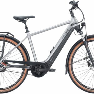 Pegasus Premio Evo 5R Belt (625 Wh), 5 Gang Nabenschaltung, Herrenfahrrad, Diamant, Modell 2024, 28 Zoll 60 cm silver / black