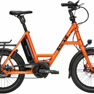 i:SY E5 ZR F Comfort (545 Wh), 5 Gang Nabenschaltung, Unisexfahrrad, Kompakt, Modell 2023, 20 Zoll 47 cm happy orange