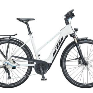 KTM MACINA SPORT P610 Metallic White ( Black Blue ) 28" 625 Wh Trapez
