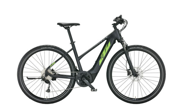 KTM MACINA CROSS 510 black matt (green+grey) 28" 500 Wh Trapez