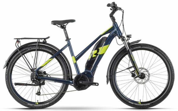 Raymon CrossRay E 3.0 T350 dark blue/limegreen gloss 27,5" 500 Wh Trapez