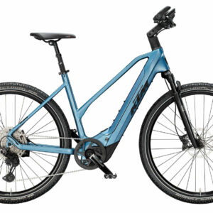 KTM MACINA CROSS CX 810 STEEL BLUE MATT (BLACK+SILVER) 28" 800 Wh Trapez