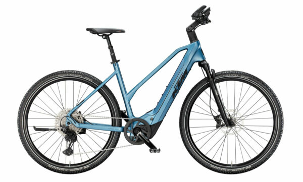 KTM MACINA CROSS CX 810 STEEL BLUE MATT (BLACK+SILVER) 2025 28" 800 Wh Trapez