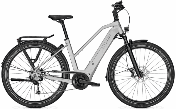 Kalkhoff ENDEAVOUR 5.B MOVE+ (625 Wh), 9 Gang Kettenschaltung, Damenfahrrad, Trapez, Modell 2023, 29 Zoll 43 cm lightgrey matt