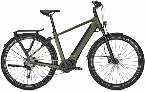 Kalkhoff ENTICE 5.B SEASON (625 Wh), 9 Gang Kettenschaltung, Herrenfahrrad, Diamant, Modell 2023, 29 Zoll 48 cm urbangreen matt