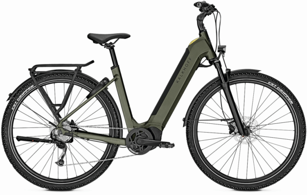 Kalkhoff ENTICE 5.B SEASON (625 Wh), 9 Gang Kettenschaltung, Damenfahrrad, Wave, Modell 2023, 29 Zoll 58 cm urbangreen matt
