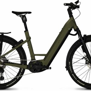 Kalkhoff ENTICE 7.B ADVANCE+ ABS (750 Wh), 11 Gang Kettenschaltung, Damenfahrrad, Wave, Modell 2023, 27,5 Zoll 43 cm urbangreen matt