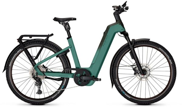 Kalkhoff ENTICE 5+ EXCITE ABS (800 Wh), 11 Gang Kettenschaltung, Unisexfahrrad, Wave, Modell 2025, 29 Zoll 43 cm mineralgreen / huntsmengreen matt