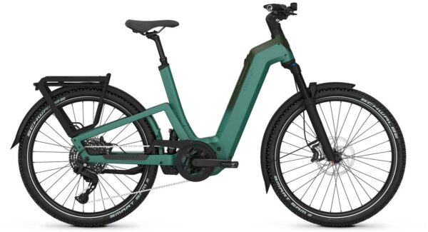Kalkhoff ENTICE 7+ MOVE (600 Wh), 10 Gang Kettenschaltung, Unisexfahrrad, Wave, Modell 2025, 27,5 Zoll 55 cm mineralgreen / huntsmengreen matt