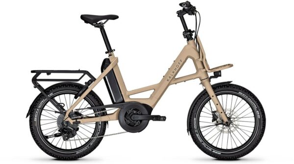 Kalkhoff ENTICE C EXCITE+ (545 Wh), 9 Gang Kettenschaltung, Unisexfahrrad, Kompakt, Modell 2025, 20 Zoll 48 cm sandstone matt