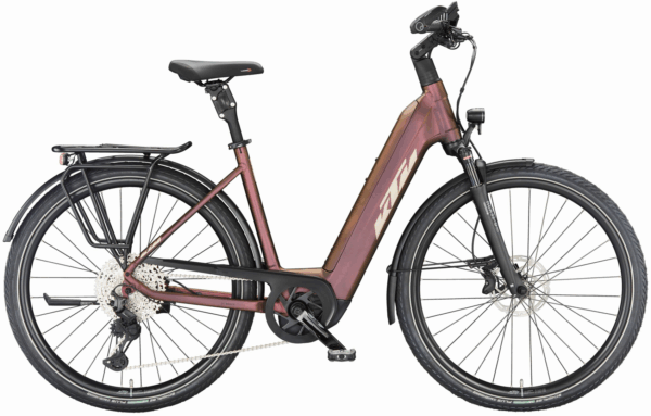 KTM MACINA STYLE 720 (750 Wh), 11 Gang Kettenschaltung, Damenfahrrad, Deep, Modell 2024, 28 Zoll 46 cm sunset matt (champagne+black)