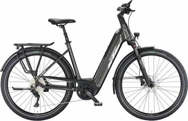 KTM MACINA STYLE 740 (750 Wh), 10 Gang Kettenschaltung, Damenfahrrad, Deep, Modell 2024, 28 Zoll 46 cm machine grey (silver+blue)