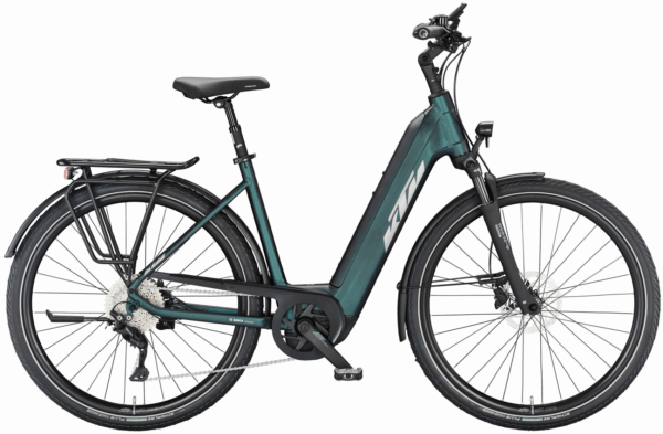 KTM MACINA TOUR CX 510 (500 Wh), 10 Gang Kettenschaltung, Damenfahrrad, Deep, Modell 2024, 28 Zoll 56 cm green purple flip matt (silver+green)