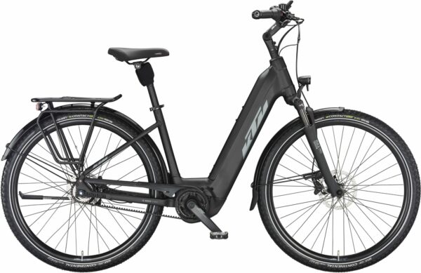 KTM MACINA CITY 610 belt (625 Wh), 5 Gang Nabenschaltung, Damenfahrrad, Deep, Modell 2024, 28 Zoll 56 cm black matt (grey+silver)