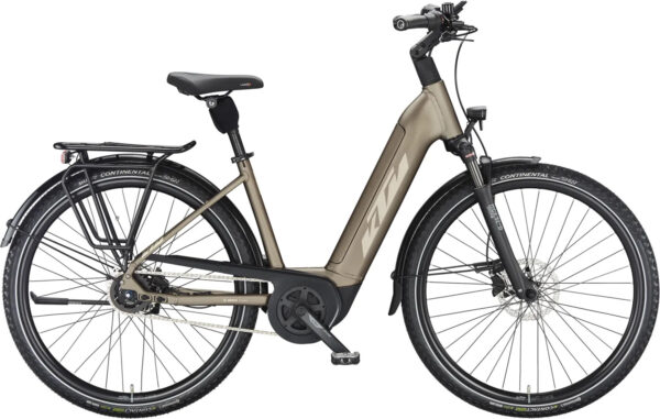 KTM MACINA CITY P610 (625 Wh), 5 Gang Kettenschaltung, Damenfahrrad, Deep, Modell 2023, 28 Zoll 51 cm oak matt (champagne+orange)