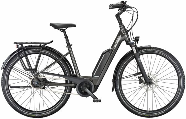KTM MACINA CENTRAL P510 RT (545 Wh), 5 Gang Nabenschaltung, Damenfahrrad, Deep, Modell 2024, 28 Zoll 46 cm machine grey (silver+green)