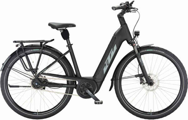 KTM CENTO 5 RT (500 Wh), 5 Gang Kettenschaltung, Damenfahrrad, Deep, Modell 2024, 28 Zoll 43 cm black matt (grey+green)