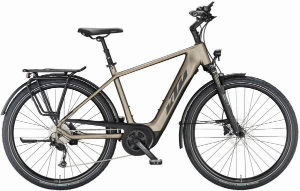 KTM MACINA TOUR P510 (500 Wh), 9 Gang Kettenschaltung, Herrenfahrrad, Diamant, Modell 2024, 28 Zoll 60 cm oak matt (black+orange)