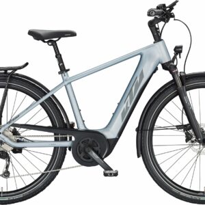 KTM MACINA TOUR P510 (500 Wh), 9 Gang Kettenschaltung, Herrenfahrrad, Diamant, Modell 2024, 28 Zoll 60 cm azzurro silver matt (grey+blue)
