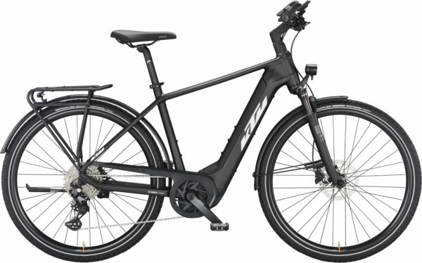 KTM POWER SPORT 10 (625 Wh), 10 Gang Kettenschaltung, Herrenfahrrad, Diamant, Modell 2024, 28 Zoll 51 cm black matt (white+orange)